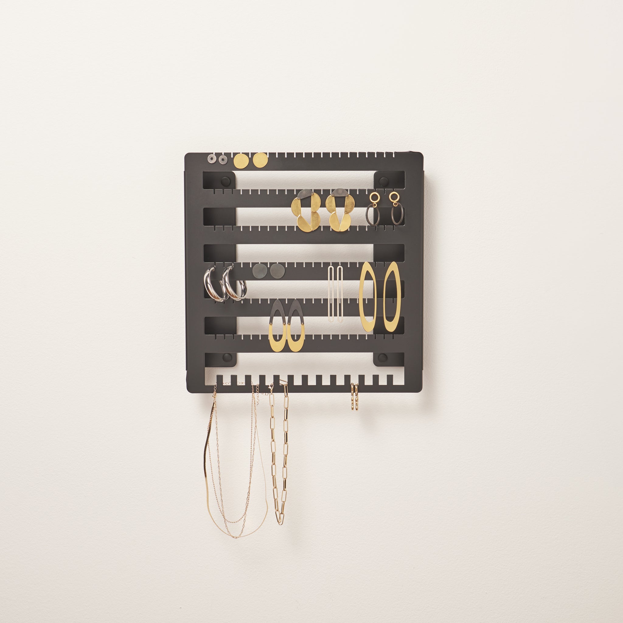 Earring Holder with Necklace Row