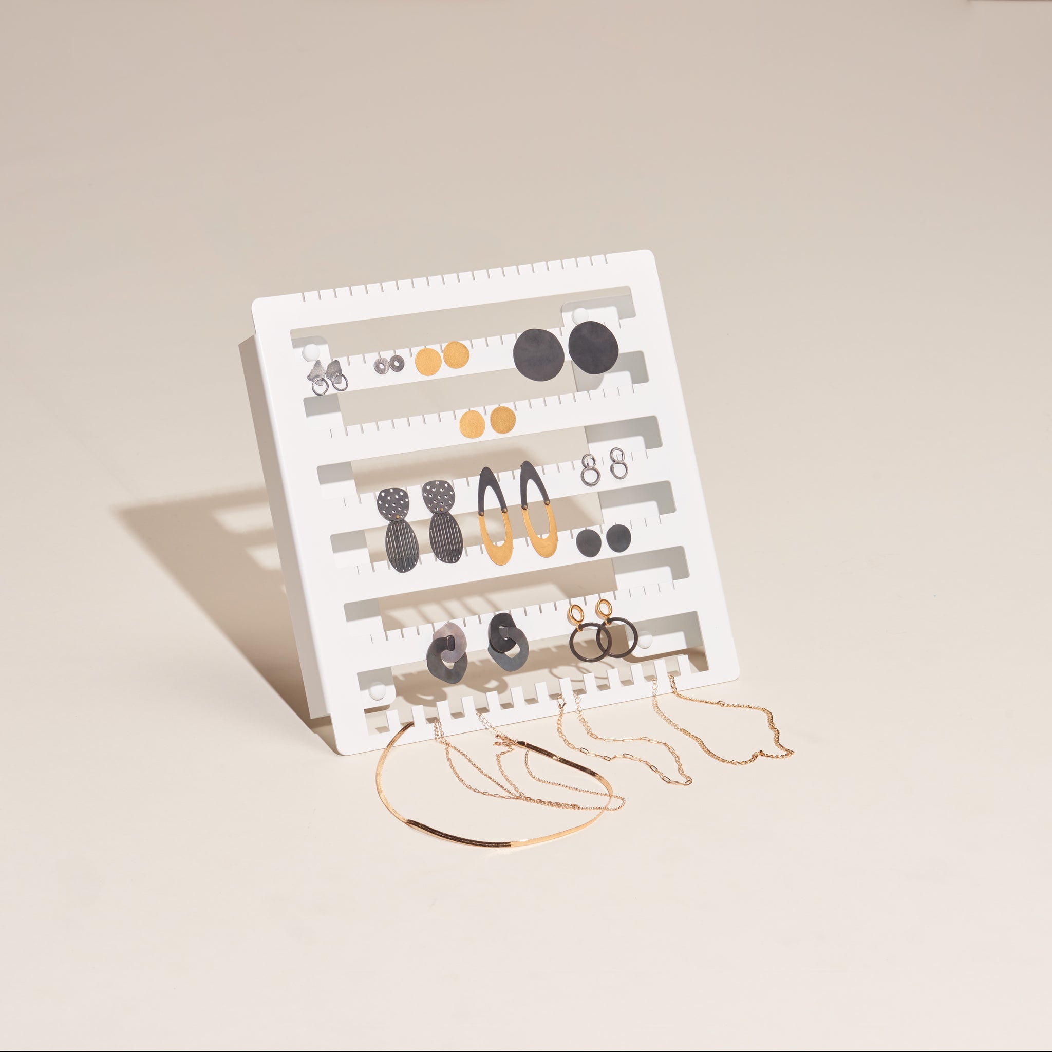 Earring Holder with Necklace Row