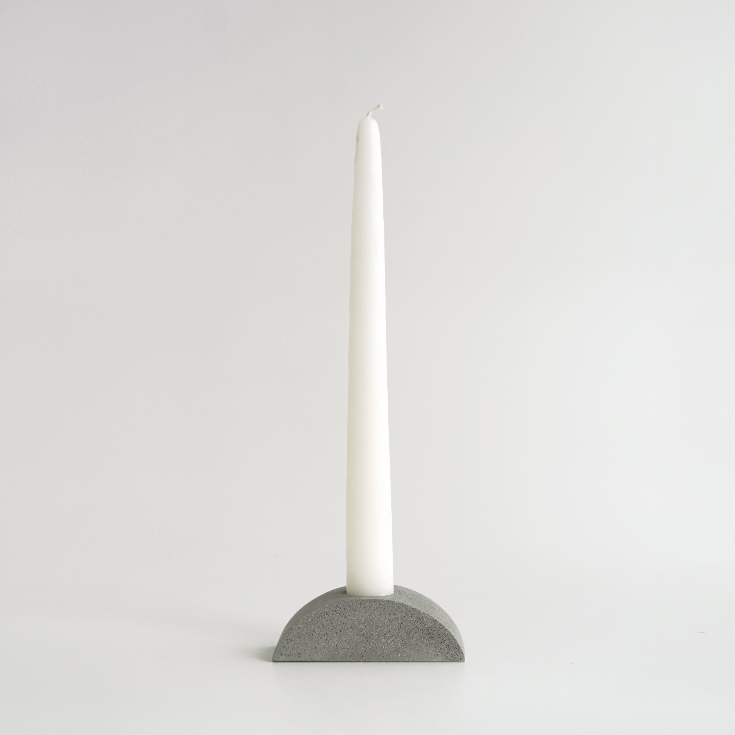 Half-Moon Cement Candlestick Holders - Safran Everyday