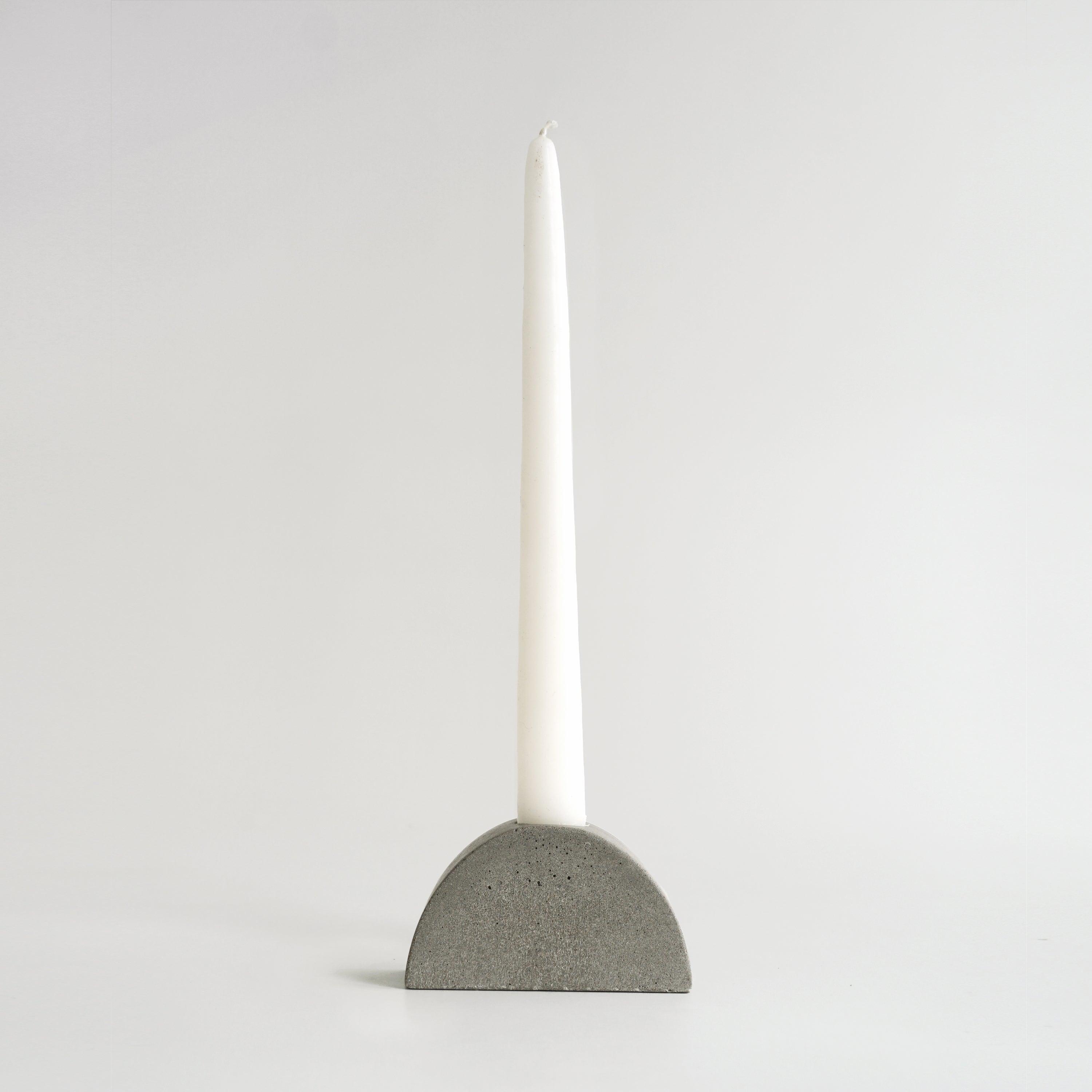 Half-Moon Cement Candlestick Holders - Safran Everyday