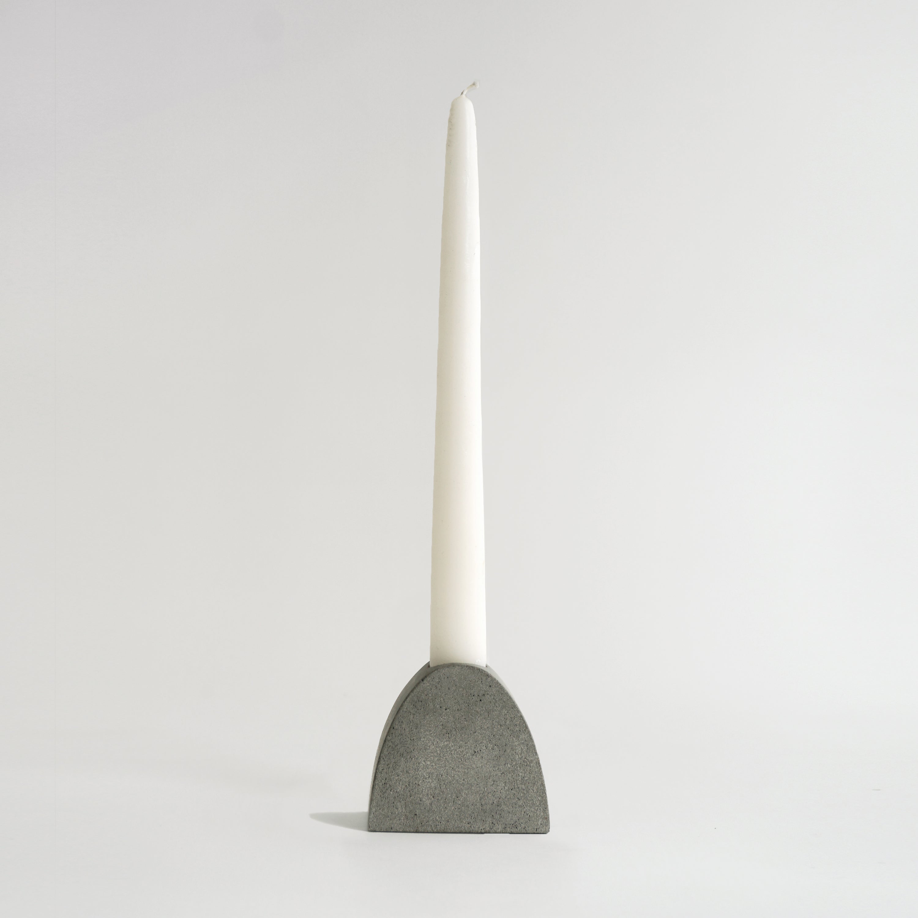Half-Moon Cement Candlestick Holders - Safran Everyday