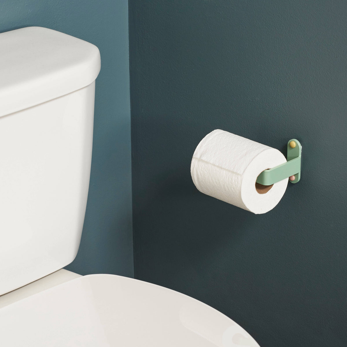 Minimalist Toilet Paper Holder mounted beside a toilet – Safran Everyday